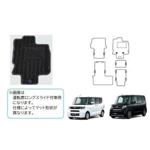 カーペットマット(グレー・運転席ロングスライド付車用)１台分セット「ダイハツ純正用品」タント/タントカスタム/ファンクロス　LA650S/LA660S｜okamoto-p