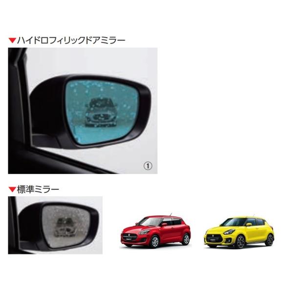 (198T)ハイドロフィリックドアミラー(ヒーテッドドアミラー無し車用/BSM無し車)「スズキ純正用...