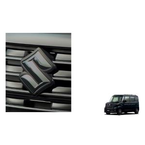 (T))フロントグリル用エンブレム(ブラック)Ｓマーク「スズキ純正用品」　スペーシア　ベース　MK3...