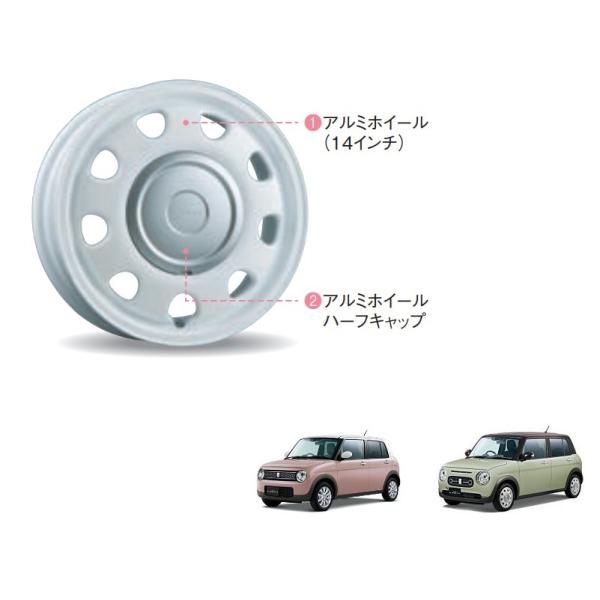 アルミホイールセット(14インチ/1本分)「スズキ純正用品」ラパン/ラパンＬＣ　HE33S/HE93...