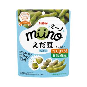 カルビー miino（ミーノ）えだ豆 しお味 28g 12コ入り 2024/04/29発売 (4901330648121)｜okashinomarch