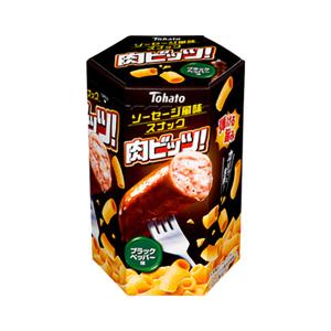 東ハト 肉ビッツ ブラックペッパー味 38g 12コ入り 2024/04/01発売 (4901940115075x2)｜okashinomarch