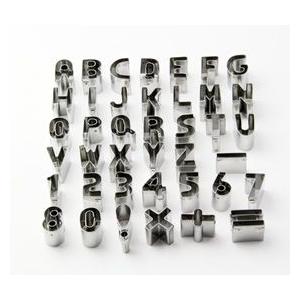 ステンレス製クッキー型セット ステンレス製 クッキー抜き型セット アルファベット・数字＆記号 40pcs
