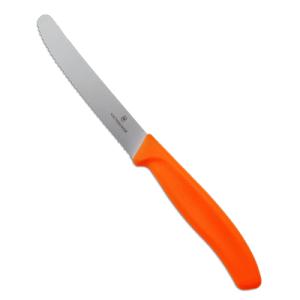 VICTORINOX トマトベジタブルナイフ 波刃 刃渡り11cm オレンジ ヴィクトリノックス