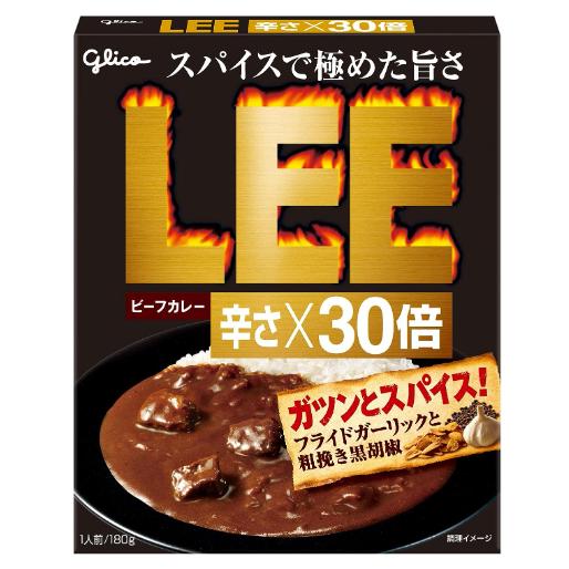 グリコ ビーフカレーLEE 辛さ×30倍 180g×10個(レンジ対応/レンジで温め簡単/常温保存)