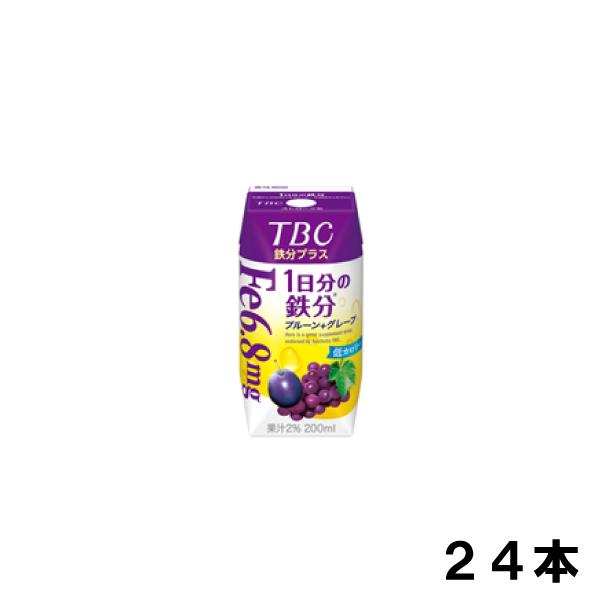 森永乳業 TBC 1DAYサポート 一日分の鉄分 プルーン＋グレープ 200ml 24本 （24本×...