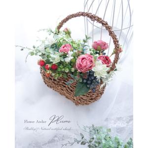 造花 バスケットアレンジ 〜オフホワイト〜 インテリア フラワー