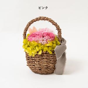 プリザーブドフラワー バスケットアレンジ かご...の詳細画像2