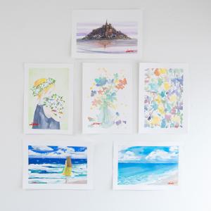 天使のイラストが可愛い原画作品 飾りやすい卓上絵画 cHiYako