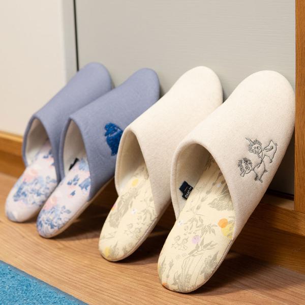 ムーミン 刺繍入り ルームシューズ 落ち着いたカラーがお洒落なルームシューズ MOOMIN ルームシ...