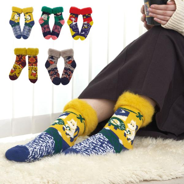 ムーミン ムーミン モコモコソックス ぶ厚めで暖かいルームソックス MOOMIN 女性 可愛い 冬 ...
