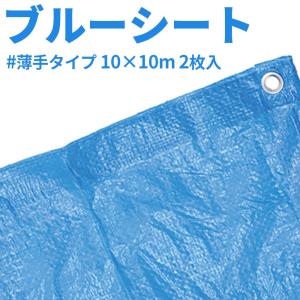 ブルーシート　10×10m　薄手タイプ　2枚入｜okazaki-seizai