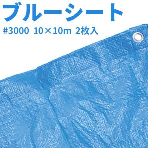 ブルーシート　#3000　10×10m　2枚入｜okazaki-seizai