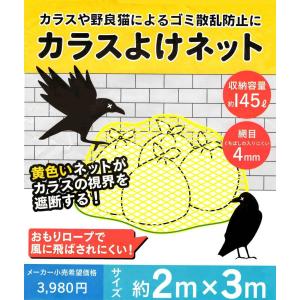 カラスよけネット 約２m×３mサイズ 大きめサイズ ゴミネット 鳥獣対策 おもりロープ｜okazaki-shop