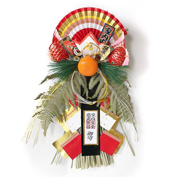 正月飾り しめ飾り ご当地飾り  玄関飾り （福寿）  伝統 玉飾り アレンジ 扇 自宅用 会社 オ...