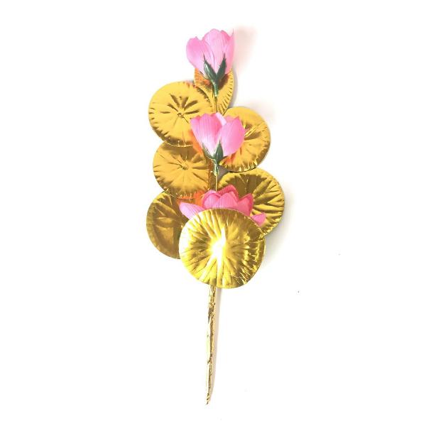 お盆用品 お盆飾り 初盆 新盆 仏花   盆花(ピンク)3輪  仏壇 盆棚 お墓 ご自宅 マンション...