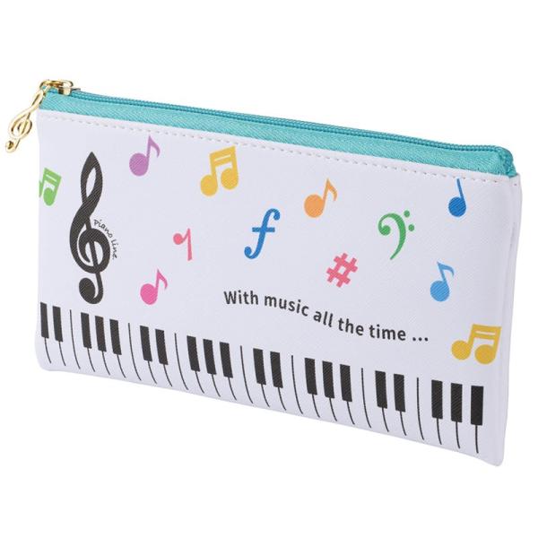 フラットペンポーチ シンプル ピアノ 発表会 記念品 プレゼント ペンケース  高校生 大容量 おし...