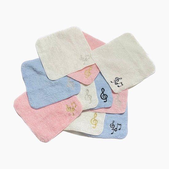 刺繍タオル 10枚セット ギフトセット 音符タオル ト音記号タオル ハンドタオル 泉州タオル 3色 ...