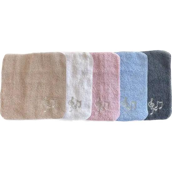 音楽 刺繍タオル 音符タオル ハンドタオル シルバー刺繍 泉州タオル 5色 刺繍タオル ピアノ ピア...