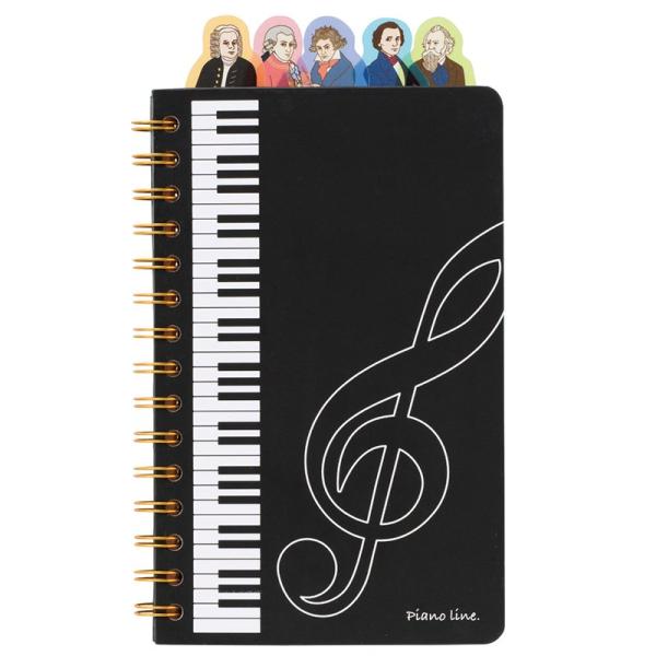 Piano line インデックス付きリングノート（ポンポーゾ）書きやすいリングノート リングノート...