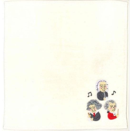 ピアノ CT-12 タオルハンカチ 作曲家たち ナチュラル 音楽 ハンカチ ピアノ発表会 ピアノ教室...