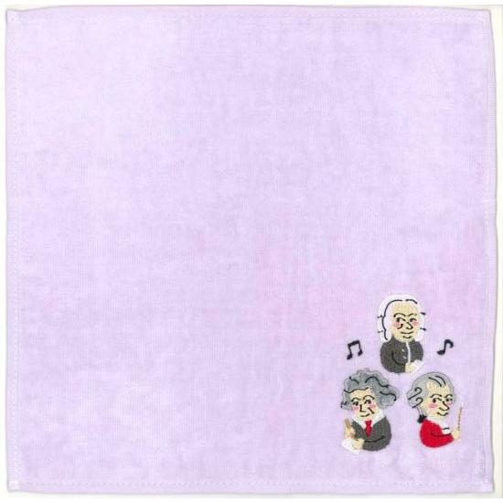 ピアノ CT-14 タオルハンカチ 作曲家たち ライトパープル 音楽 ハンカチ ピアノ発表会 ピアノ...