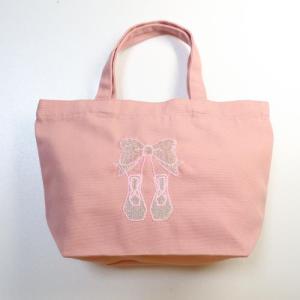 バレエ バッグ キッズ 子供 刺繍 トーシューズ ピンク色 ミニトートバッグ  バレエ 発表会 プレゼントBallet バレリーナ お稽古バッグ