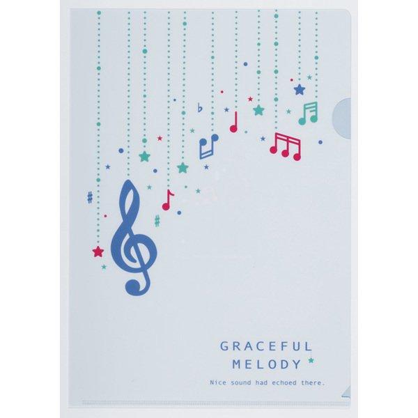 A4クリアファイル　GM1515-01 G/M,piano,鍵盤,楽譜,エレクトーン,音楽,発表会プ...