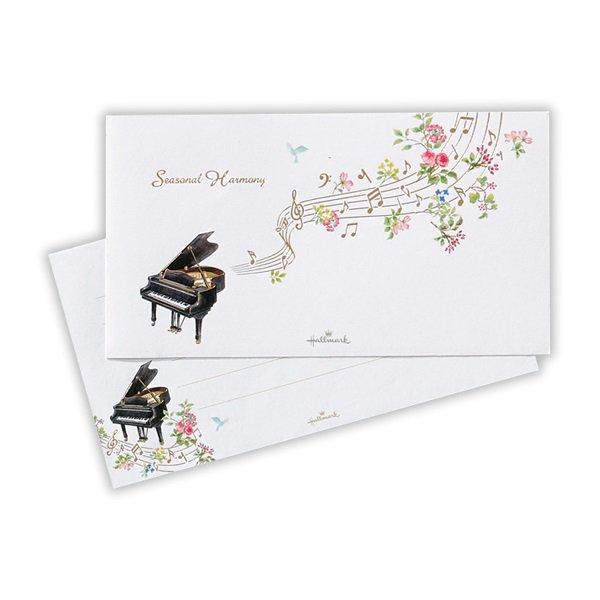 Hallmark,シーズナルハーモニー【一筆箋】,便箋,ホールマーク,音楽,ピアノ発表会プレゼント