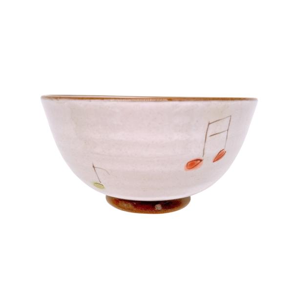 音楽 音符茶碗 茶碗 音符 ピアノ ホワイト ピアノ発表会プレゼント 音楽 プレゼント お祝い 陶磁...