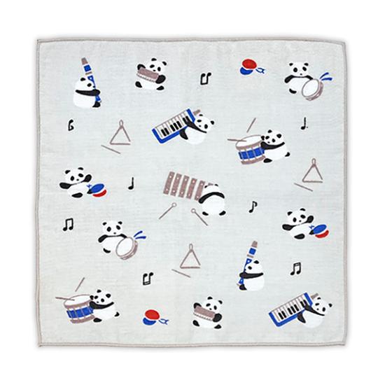 音楽 セミウォッシュハンカチ パンダリズム ハンカチ 手ぬぐい パンダ 音符 ピアノ ピアノ発表会プ...