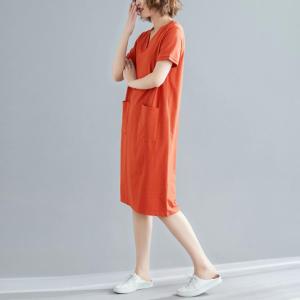 レディース tシャツワンピース 半袖 ロングt...の詳細画像4
