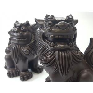 沖縄 お土産 シーサー 王朝の黒獅子 置物 魔除...の商品画像