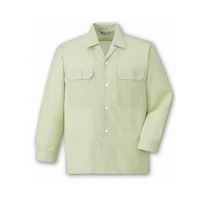 作業着 自重堂 長袖オープンシャツ2155 春夏 エコ製品制電 アースグリーン