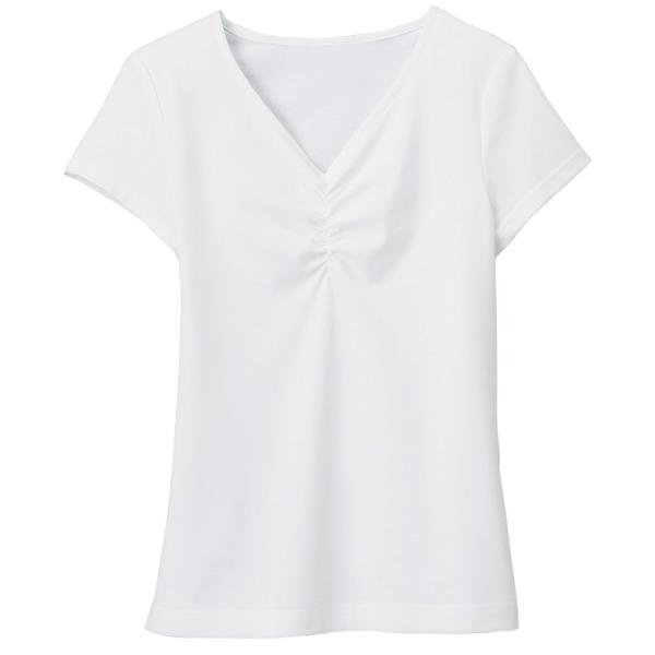 ハネクトーン 半袖VネックT 天竺 ホワイト WP311-17