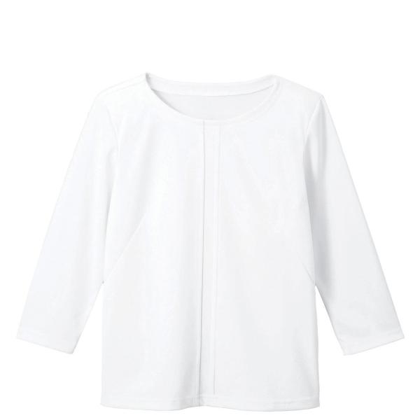 ハネクトーン 七分袖タックTシャツ 天竺 ホワイト WP364-17