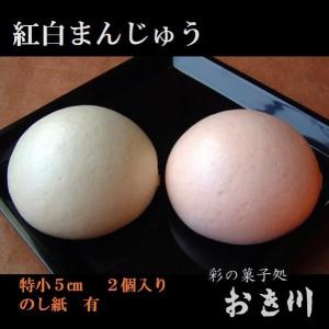 紅白饅頭 特小2ヶ入 (こし餡)の商品画像