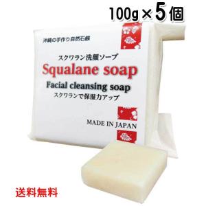 スクワラン洗顔ソープ 100g×5個 沖縄の手作り自然石けん スクワランオイル配合 メール便発送 送料無料 スクワラン本舗