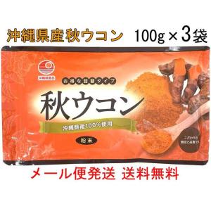比嘉製茶 秋ウコン粉 粉末 100g×3袋（メール便発送 送料無料）沖縄県産