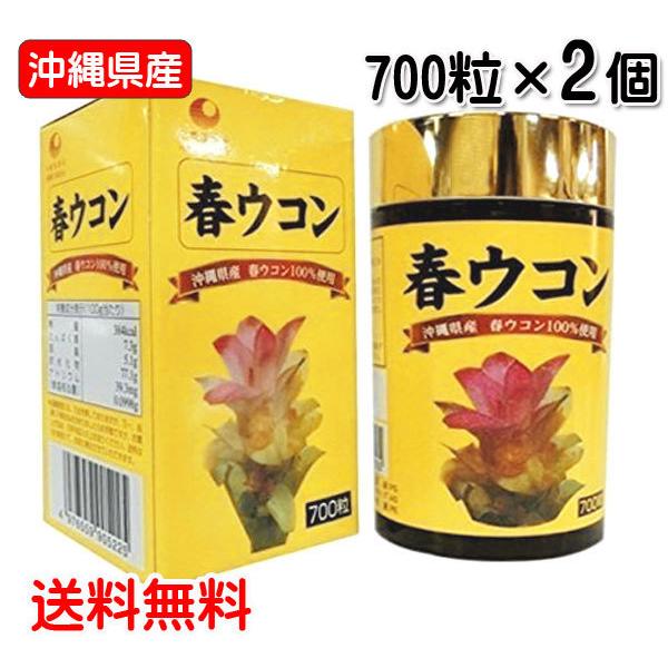 〔比嘉製茶〕沖縄県産　春ウコン粒 700粒×2個 レターパックプラス発送 送料無料 錠剤 クルクミン...