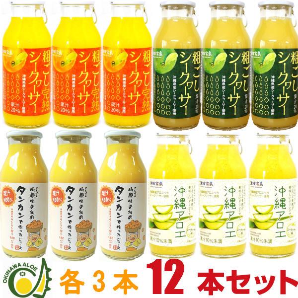 粗ごしシークヮーサー 完熟粗ごしシークヮーサー タンカンジュース 沖縄アロエ 飲み比べ 4種類 12...
