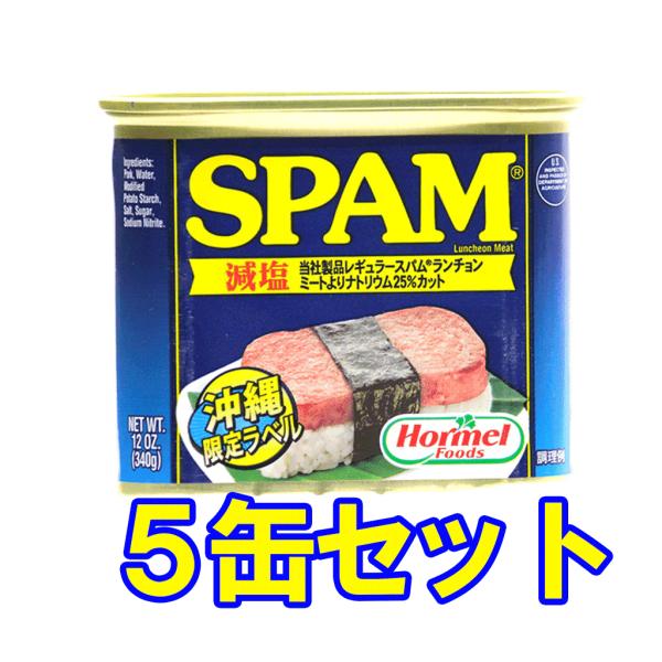スパム SPAM ランチョンミート ポーク串 減塩 340g 5缶セット