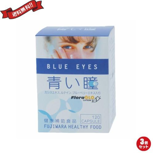 ルテイン サプリ ビルベリー フジワラ 青い瞳 BLUE EYES 120粒 ３個セット 送料無料