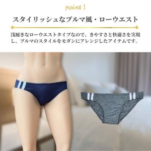 ユニセックスショーツ コットンショーツ ライン...の詳細画像2