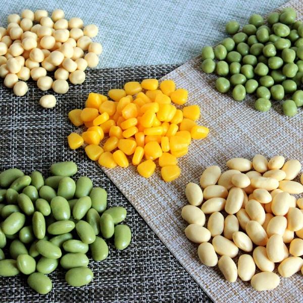 食べ物 モデル フィギュア 撮影道具 大豆大豆トウモロコシ粒青豆エンドウ豆を模した展示豆類五穀類