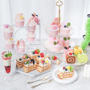 食べ物 モデル フィギュア 撮影道具 ケーキを模した偽アイスクリーム飾り結婚祝いデザートシーンを｜okita-shop