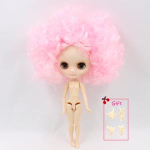 ミディ・ブライス人形シリーズ,アフロカーリーピンク107,マットフェイス,no。qe126 1/8 bjd（ヌード人形
