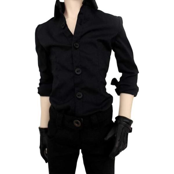 男性BJD人形服黒シャツ+ 1/4 SD叔父人形用ズボンボールジョイント人形衣装セット
