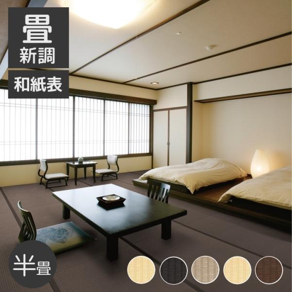 畳新調 畳替え 縁付き畳 半畳 DAIKEN ダイケン和紙表【銀白カラー】江戸間サイズ カラー 乳白...