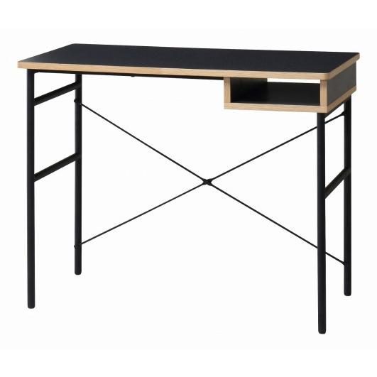 デスク スタジオ STU-DB90 ブラック  シンプル メラミン スチール 組立式 コンパクト 【...